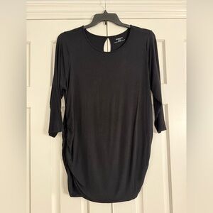 Motherhood Maternity Black Stretchy 3/4 Sleeve Tunic Length Shirt Size 1X